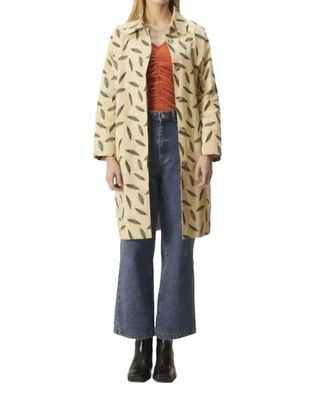 Compa&ntilde;&iacute;afant&aacute;stica Pea Print Midi Trench Coat In Beige