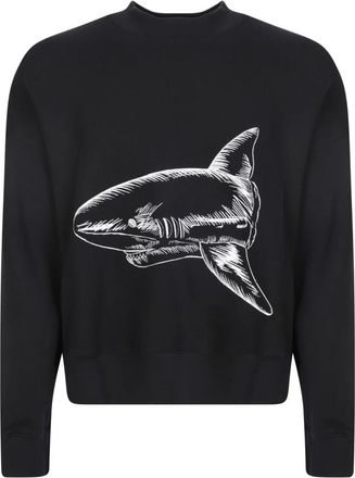 Palm Angels Zwarte Haaienprint Sweatshirt Ss 23 - Heren - Sweatshirts - Zwart - S - Katoen - Hoodies & sweatvesten