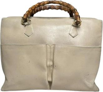 Gucci Pre-owned Handbags, female, Beige, Size: ONE SIZE Pre-owned Leather Handbag
