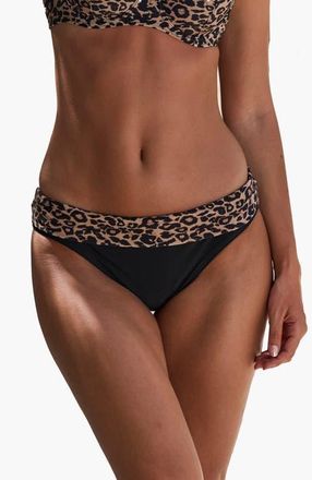 Lascana Womens Leopard Fold Over Bikini Bottom in Leopard Printed at Nordstrom, Size 12