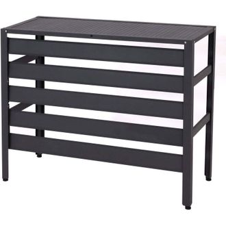 Hhg [NON UTILIZZATO] Copri condizionatore esterno copertura protettiva e decorativa HHG-944 73x90x38cm alluminio grigio