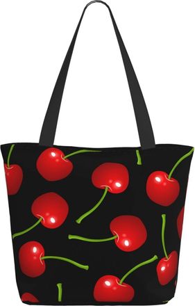 AOOEDM Red-Cherry Ladies Shopping Bag 13x11x7in.The Perfect ValentineS Day Gift.It Is The Best ValentineS Day Gift For Mom, Daughter, Wife,Etc