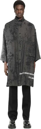 Yohji Yamamoto Jacquard Message Print Long Jacket