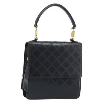 Versace Vintage Handbag Leather Leather Handbag (Pre-Owned)