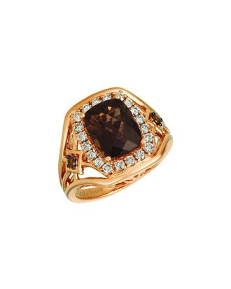 Le Vian Chocolate Quartz 14K Rose Gold 3.12 ct. tw. Diamond & Smoky Quartz Cocktail Ring