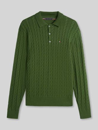 Tommy Hilfiger Regular Fit Strickpullover aus reiner Baumwolle in Khaki, Gr&ouml;&szlig;e XXL