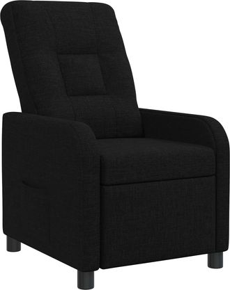 vidaXL Recliner Negro Tela Vidaxl