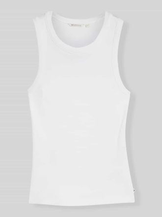 Tom Tailor Denim Slim Fit Top in Rippoptik in Weiss, Gr&ouml;&szlig;e XL