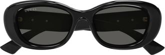 Gucci Sunglasses, female, Black, Size: 53 MM Oval Sunglasses