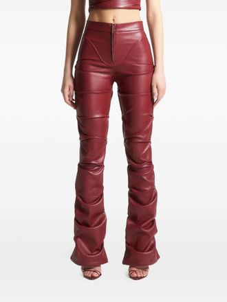 Mani&egrave;re De Voir Caroline tacked front-zip trousers - Red