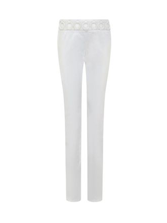 Dsquared2 White Straight Flat Front Pants