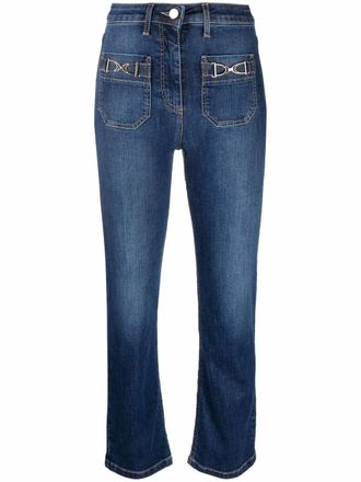 Elisabetta Franchi Cropped broek - Blauw