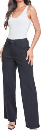 YMI Aarhus Hyper Stretch High Waisted Wide Leg Jeans In Black