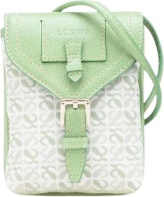 Loewe Pre-owned Cross Body Bags, female, Green, Size: ONE SIZE Pre-owned Leather crossbody-bags