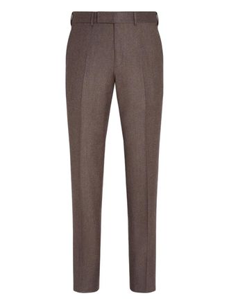Ermenegildo Zegna mélange-effect trousers - Brown