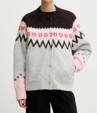 Stine Goya Raglan Bomber Jacket In Fairisle