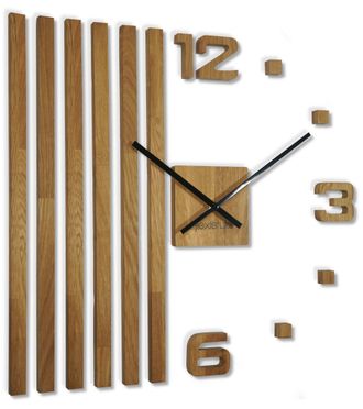 OEM Reloj De Pared De Madera De Roble Lamele 60 Cm