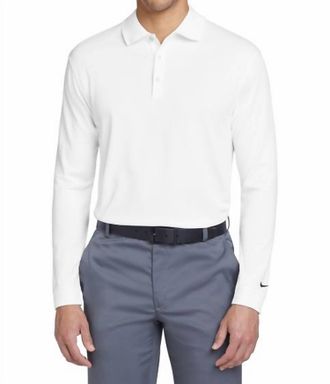 Nike Long Sleeve Dri-Fit Stretch Tech Polo In White