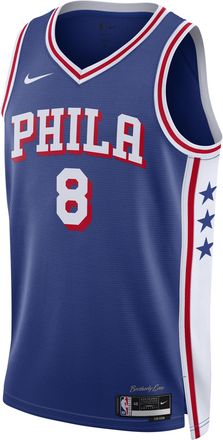 Nike Philadelphia 76ers Icon Edition Nike Mens Dri-FIT NBA Swingman Jersey in Blue | DX8620-495