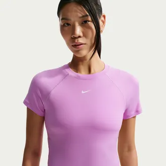 Nike Womens Nike Pro Dri-FIT Short-Sleeve Top in Purple | FV7842-503