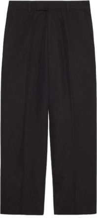 Gucci Cropped Poplin Chinos Broek - Heren - Straight fit broeken - Zwart - L - Katoen - Broeken