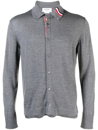 Thom Browne RWB-stripe virgin-wool cardigan - Grey