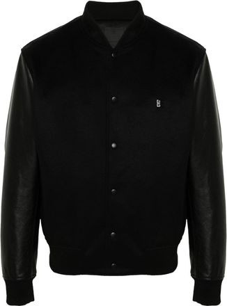 Givenchy 4G logo-plaque bomber jacket - men - Cotton/Wool/Polyester/Cupro/CALFSKIN/Cashmere - 50 - Black