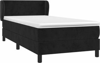 vidaXL Cama Box Spring Con Colch&oacute;n Cuero Sint&eacute;tico Negro 90x190 Cm Vidaxl