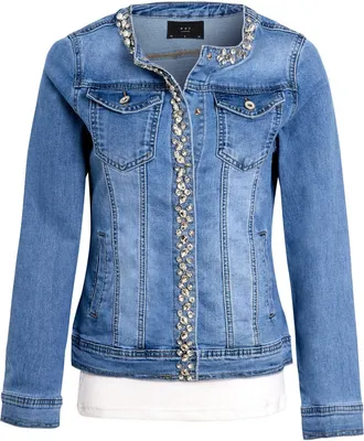 SS7 Womens Denim Jacket, Jewel Embellished