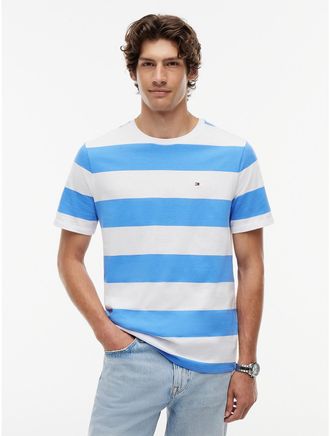 Tommy Hilfiger Mens Rugby Stripe T-Shirt - Blue - XXXL