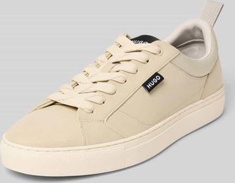 HUGO BOSS Sneaker mit Schnürung und Label-Detail Modell Morrie in Beige, Größe 40