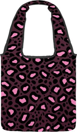 Generic Aesthetic Leopard Print Reversible Canvas Shoulder Tote - Double-Sided Print, 12oz Cotton, 27cm Drop, Fold-Flat Bag for Travel, Shopping, Street Outin