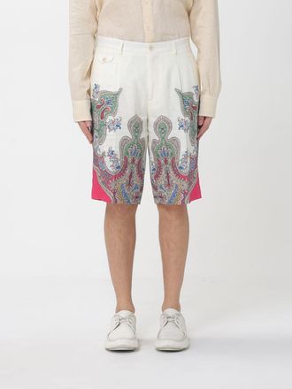 Etro Pantaloncini sartoriali Etro in lino con stampa Paisley