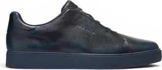 Cole Haan Mens GrandPro Luxe Mile Trainer Blue Leather Sneakers - C44436