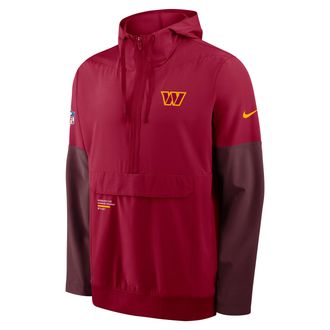 Nike Washington Commanders Well Rounded Anorak Nike Mens NFL 1/2-Zip Hooded Jacket in Red | 03AT0DGB9E-R6H