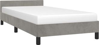 vidaXL Estructura De Cama Sin Colch&oacute;n Terciopelo Gris Claro 100x200 Cm Vidaxl