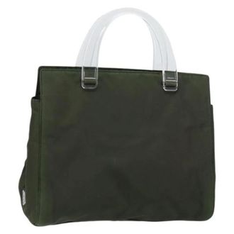 Prada Pre-owned Handbags, female, Green, Size: ONE SIZE Pre-owned Nylon Handbag