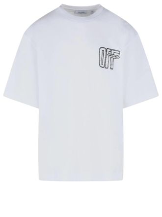 Off-white Motion Arrow Cotton T-Shirt with Distinctive Logo Print
