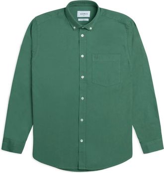 Woodbird Groene Basis Shirt Fling - Heren - Casual Overhemden - Groen - L - Overhemden