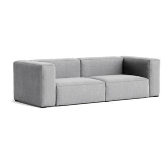 HAY Mags Soft Sofa 2,5-Sitzer, Kombination 1, hellgrau (Hallingdal 130) / N&auml;hte: beige (Filzgleiter)