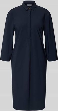 White Label Knielanges Hemdblusenkleid mit 3/4-Arm in Marine, Gr&ouml;&szlig;e 38