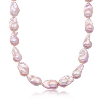 Ross-Simons 12-15mm Pastel Cultured Baroque Pearl Necklace With 18kt Gold Over Sterling