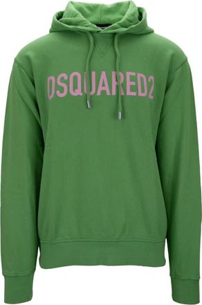 Dsquared2 Hoodie met trekkoord - Heren - Hoodies - Groen - S - Katoen - Hoodies & sweatvesten