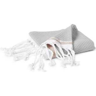 Coyuchi Mediterranean Organic Cotton Guest Towel in Seal W/Fawn at Nordstrom, Size Hand Towel