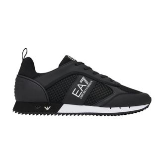 Emporio Armani Mesh Panelled Lace-Up Running Schoenen - Heren - Sneakers - Zwart - 44 EU - Polyester - Schoenen