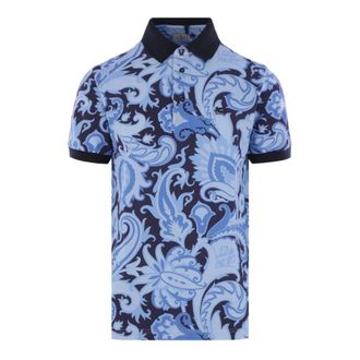 Etro Polo Shirts, male, Blue, M, Blue Cotton Polo with Front Buttoning