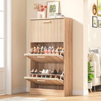 OEM Mueble Para Zapatos De 3 Puertas, Armario De Zapatos De Madera Para Almacenamiento, Muebles Para La Entrada Del Sal&oacute;n, Dise&ntilde;o Moderno, 60x24x113 Cm