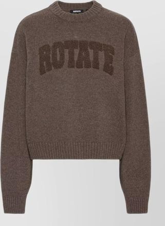 Rotate wool ribbed crewneck sweater