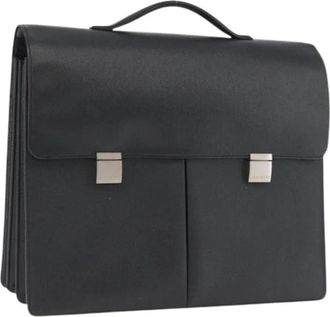 Louis Vuitton Pre-owned Taiga Business Bag - Dames - Vintage Handtas - Zwart - ONE Size - Leer - Vintage