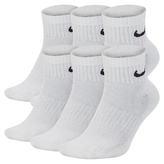 Nike Mens Everyday Cushioned Training Ankle Socks (6 Pairs) in White | SX7669-100